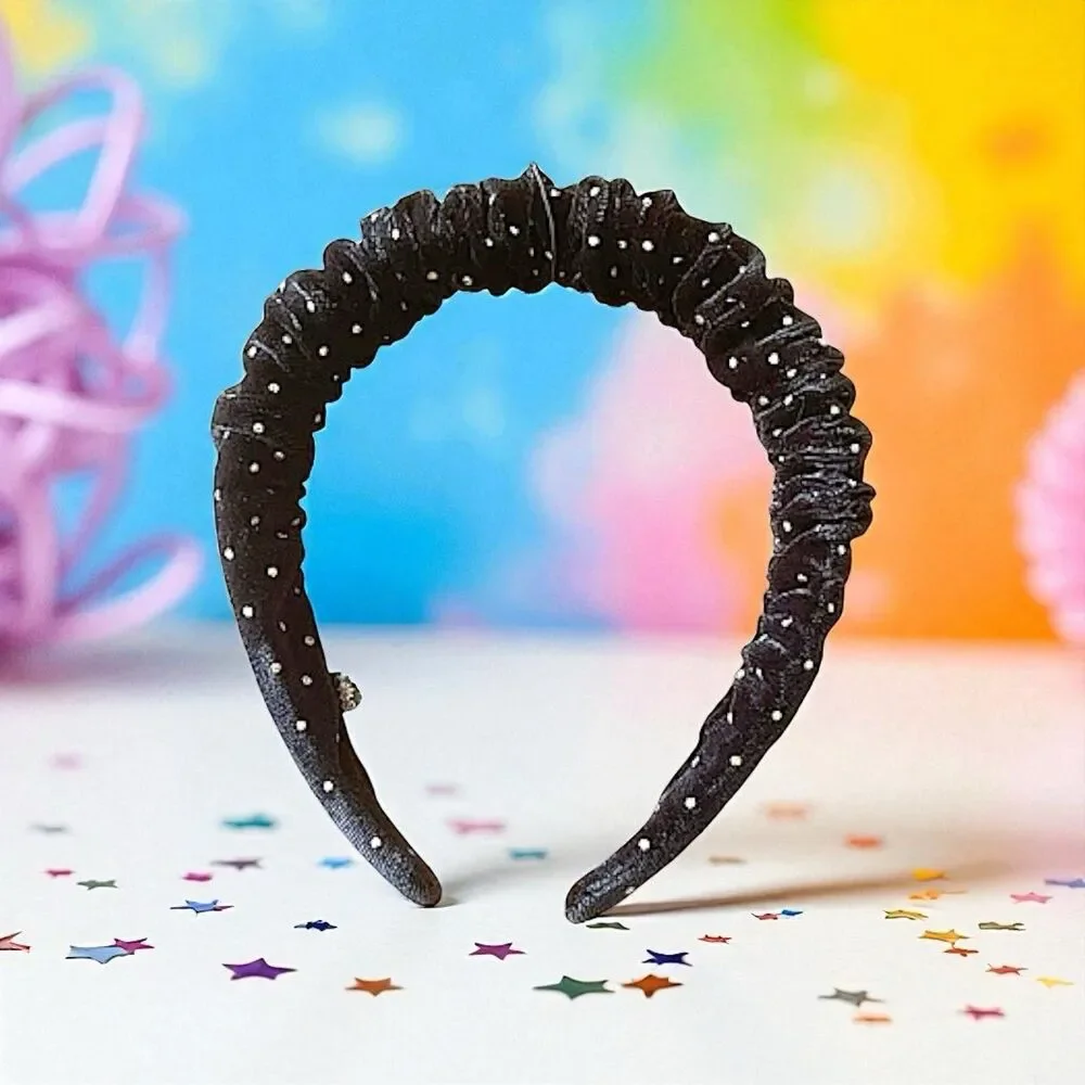 LELE SADOUGHI Jet Dot Velvet Kelly Headband BRAND NEW WITH TAGS RV $85